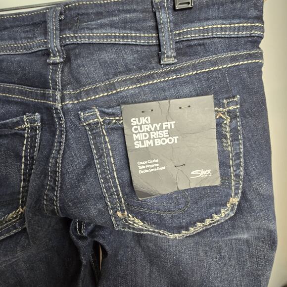 Silver Jeans Midrise Suki Slim Boot Curvy Bootcut Jeans Size 30x33 - Picture 7 of 12
